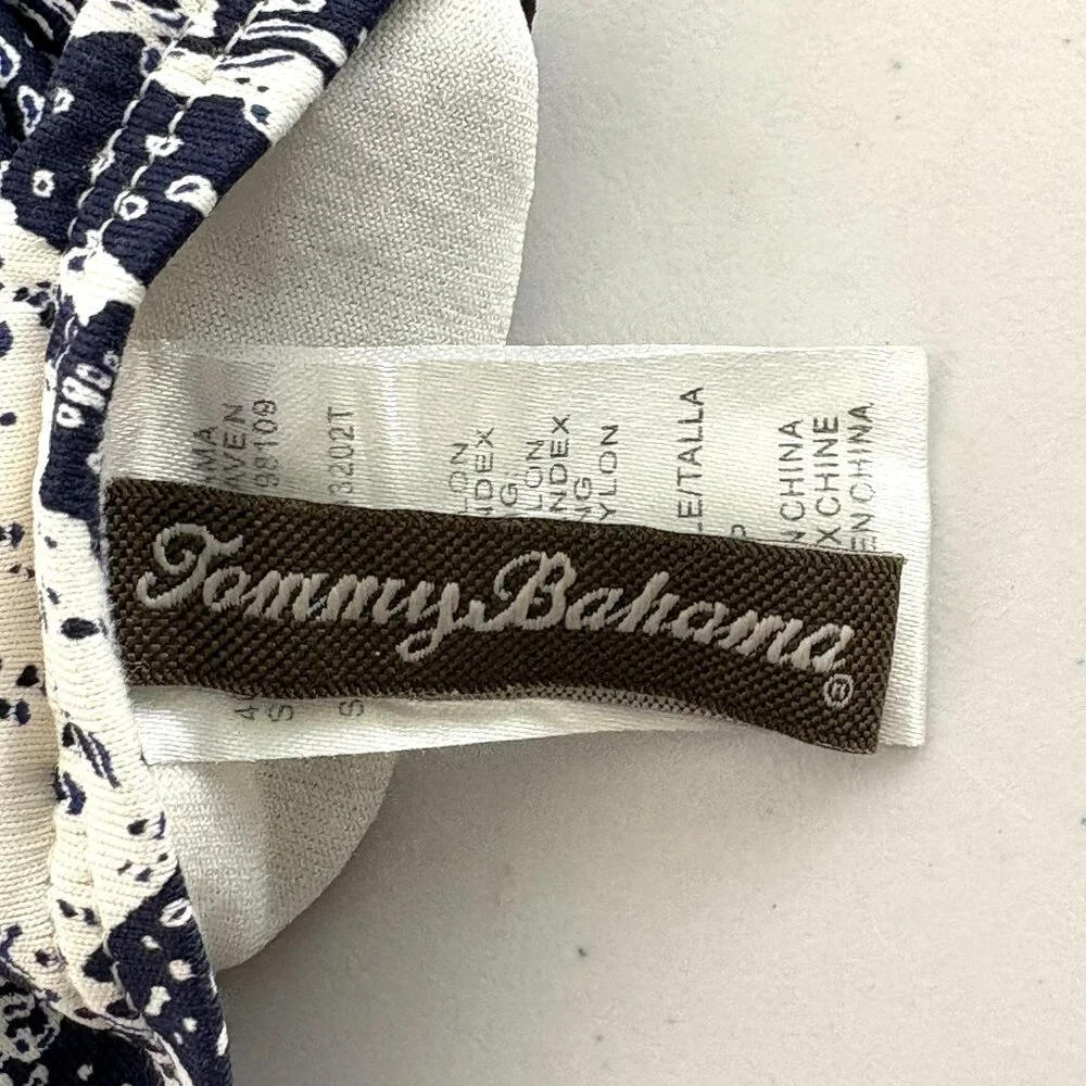 Tommy Bahama Snake Skin Print Swim Halter Top Size S‎ Blue White Built In Bra